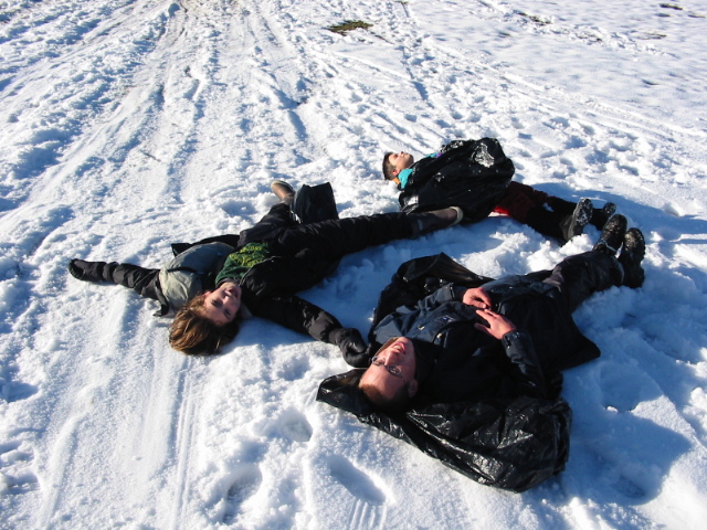 Les glissades en sac c'est trop fatiguant!!!